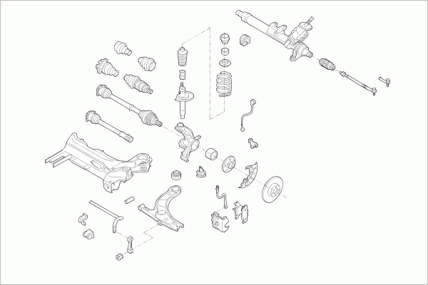 BOGE VW-GOLF-FB076 Steering Front Axle for VW