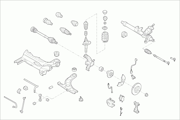 BOGE SKODA-OCTAV-FB008 Steering Front Axle for SKODA