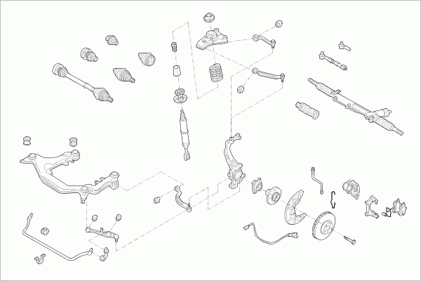 BOGE AUDI-A4B6-FB002 Steering Front Axle for AUDI