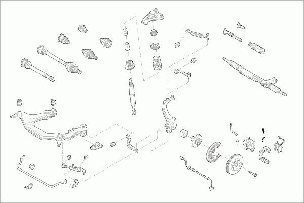 BOGE VW-PASSA-FB076 Steering Front Axle for VW