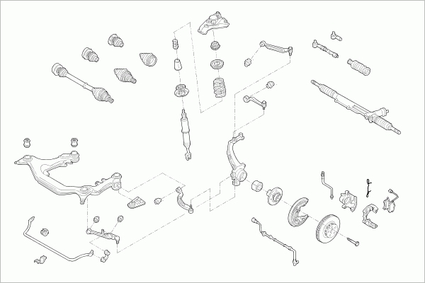BOGE VW-PASSA-FB078 Steering Front Axle for VW