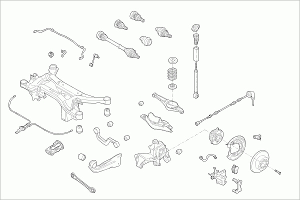 BOGE VW-GOLF-RB037 Steering Rear Axle for VW