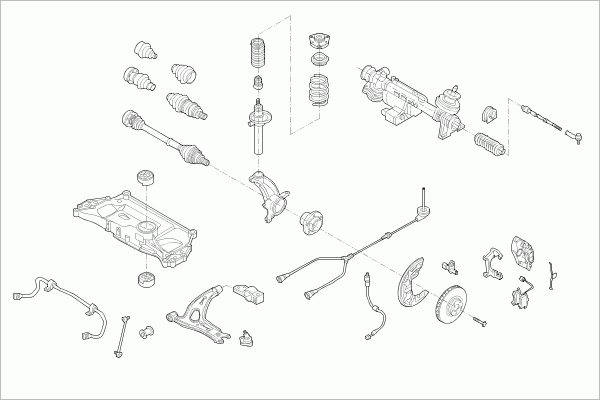 BOGE VW-GOLF-FB098 Steering Front Axle for VW