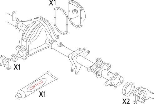 CORTECO 19536204 Gasket Set, differential Rear