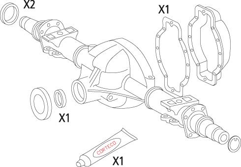 CORTECO 19536223 Gasket Set, differential Rear for BMW MERCEDES-BENZ