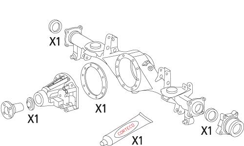 CORTECO 19536236 Σετ στεγανοπ., διαφορικό πίσω for TOYOTA