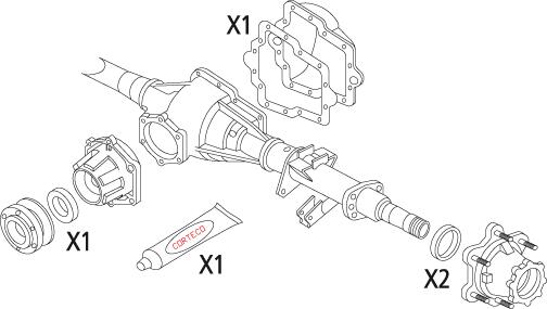 CORTECO 19536274 Σετ στεγανοπ., διαφορικό for VW