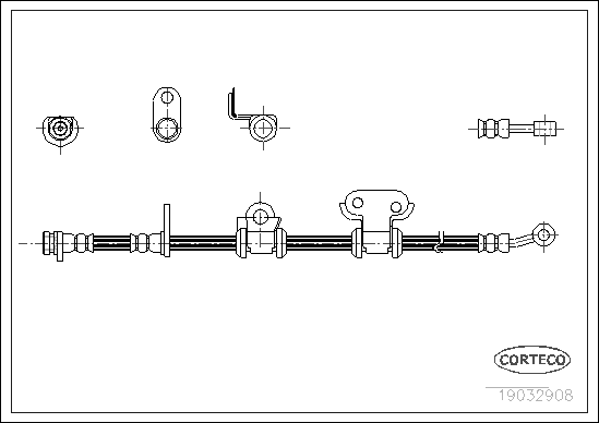 CORTECO 19032908 Flessibile del freno-Flessibile del freno-Ricambi Euro