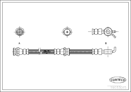 CORTECO 19033015 Flessibile del freno-Flessibile del freno-Ricambi Euro