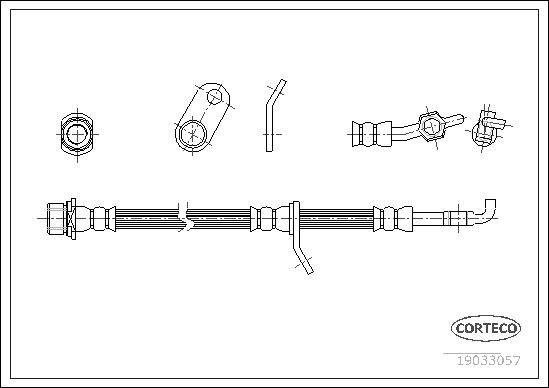 CORTECO 19033057 Flessibile del freno-Flessibile del freno-Ricambi Euro