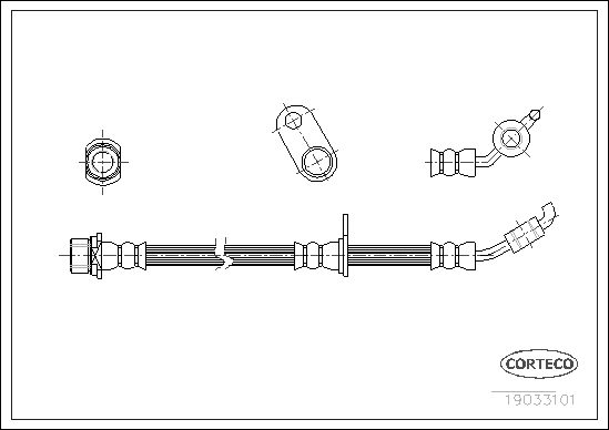 CORTECO 19033101 Flessibile del freno-Flessibile del freno-Ricambi Euro