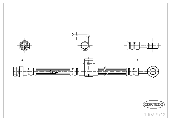CORTECO 19033542 Flessibile del freno-Flessibile del freno-Ricambi Euro