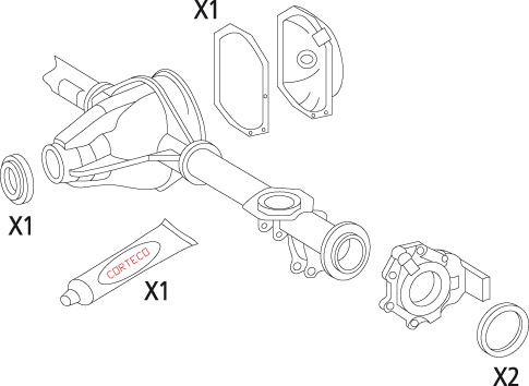 CORTECO 19535845 Kit guarnizioni, Differenziale-Kit guarnizioni, Differenziale-Ricambi Euro