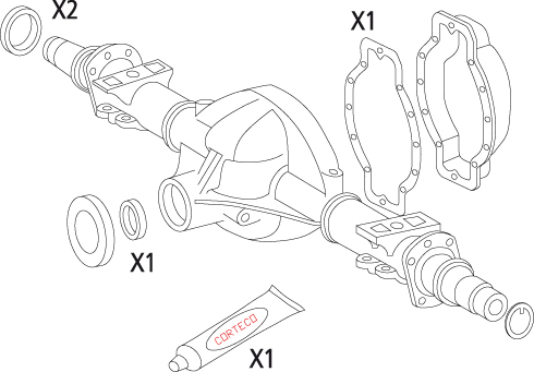 CORTECO 19536223 Kit guarnizioni, Differenziale