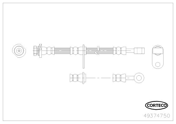 CORTECO 49374750 Flessibile del freno-Flessibile del freno-Ricambi Euro