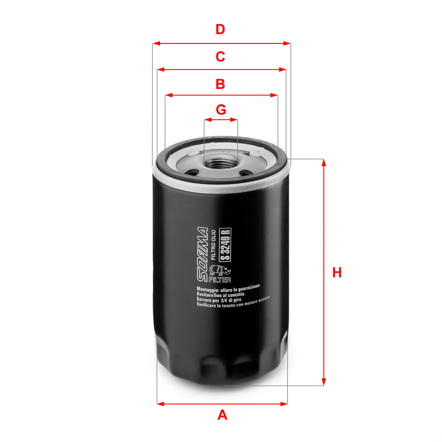 SOFIMA S 3249 R маслен филтър