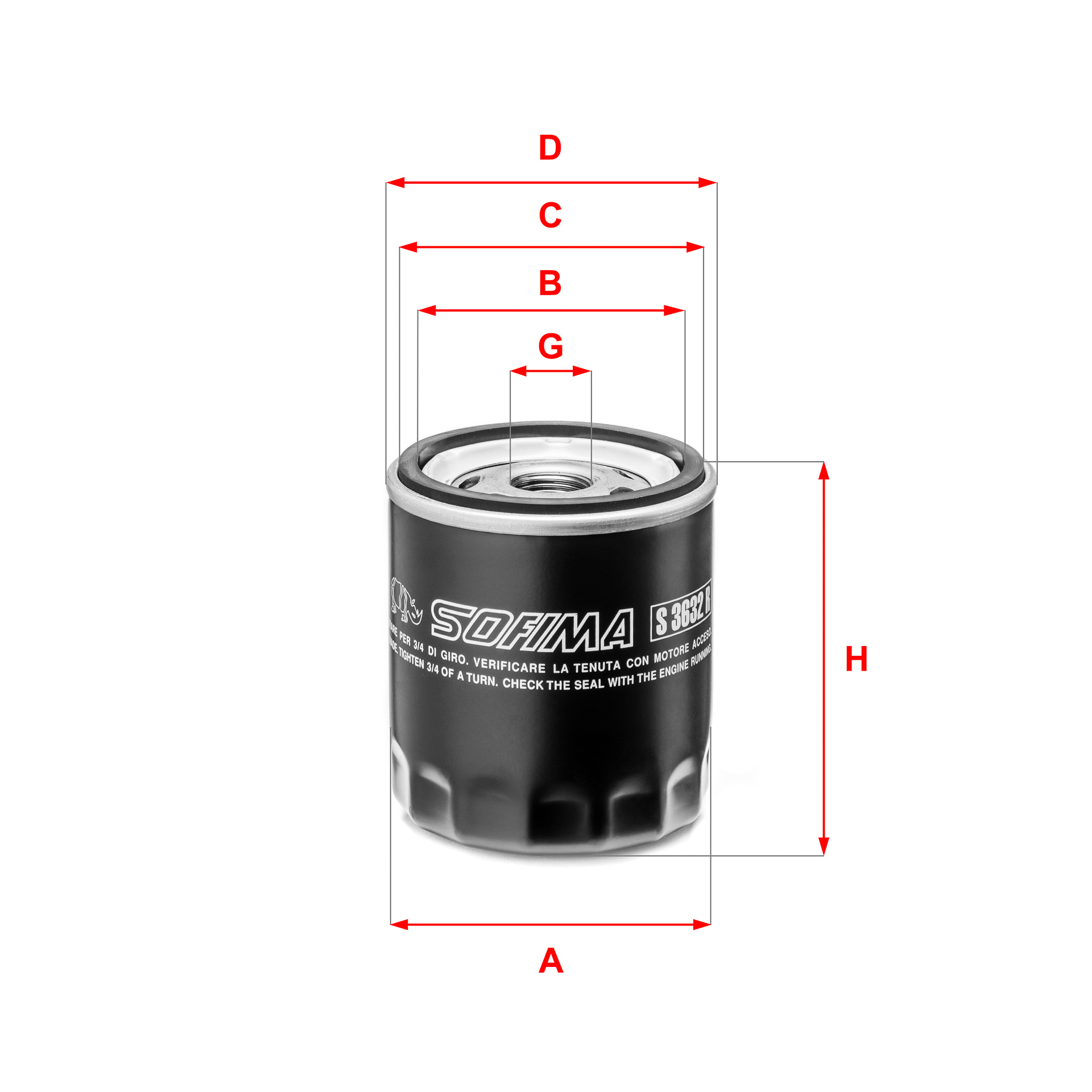 SOFIMA S 3632 R Filtro olio