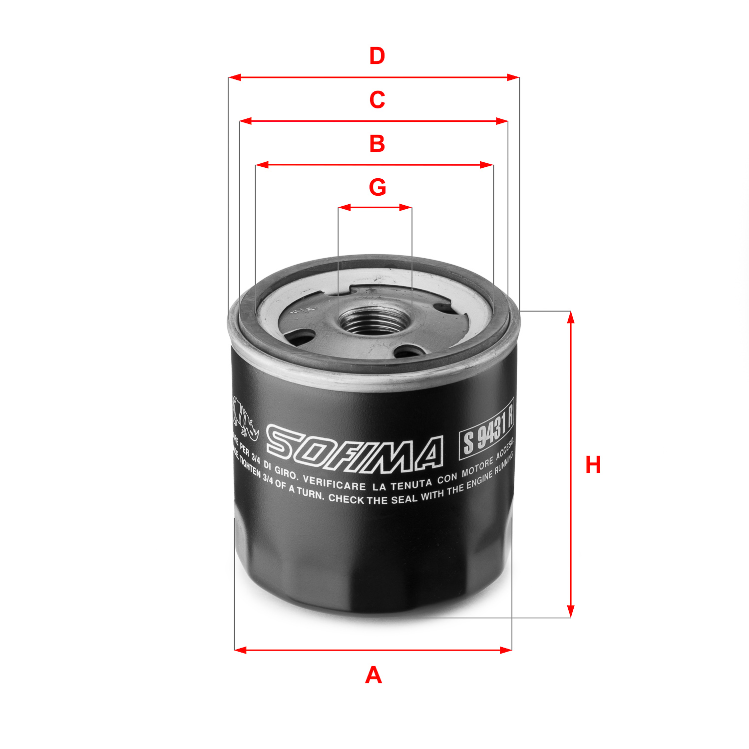 SOFIMA S 9431 R Oil Filter for FIAT FORD MAZDA MORGAN VOLVO