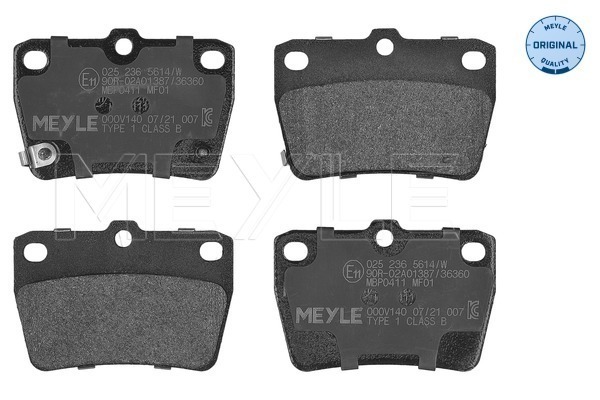 MEYLE 025 236 5614/W MEYLE-ORIGINAL: True to OE. Bremsbelagsatz, Scheibenbremse