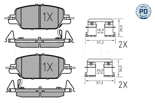 MEYLE 025 228 5216/PD MEYLE-PD: Advanced performance and design. Bremsbelagsatz, Scheibenbremse