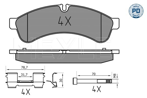 MEYLE 025 292 3122/PD MEYLE-PD: Advanced performance and design. Bremsbelagsatz, Scheibenbremse