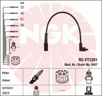 NGK 5407 Kit cavi accensione-Kit cavi accensione-Ricambi Euro