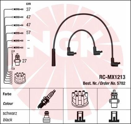 NGK 5782 Kit cavi accensione-Kit cavi accensione-Ricambi Euro