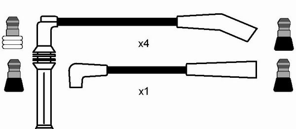 NGK 8467 Kit cavi accensione-Kit cavi accensione-Ricambi Euro