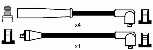 NGK 8272 Kit cavi accensione-Kit cavi accensione-Ricambi Euro