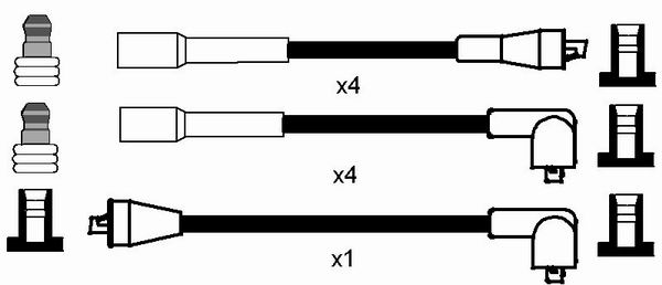 NGK 8279 Kit cavi accensione-Kit cavi accensione-Ricambi Euro