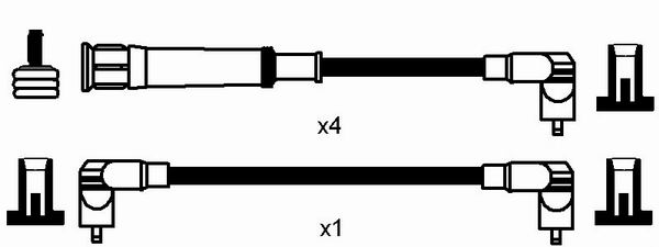 NGK 0575 Kit cavi accensione-Kit cavi accensione-Ricambi Euro