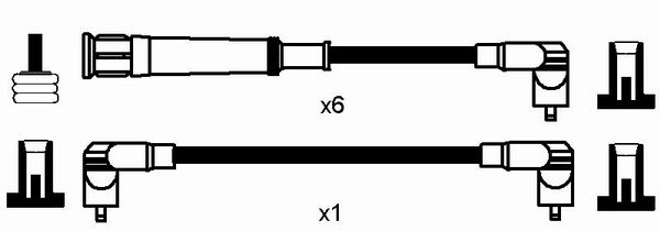 NGK 0576 Kit cavi accensione-Kit cavi accensione-Ricambi Euro