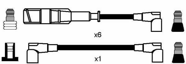 NGK 0746 Kit cavi accensione-Kit cavi accensione-Ricambi Euro