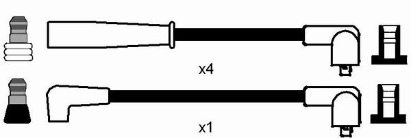 NGK 7366 Kit cavi accensione-Kit cavi accensione-Ricambi Euro