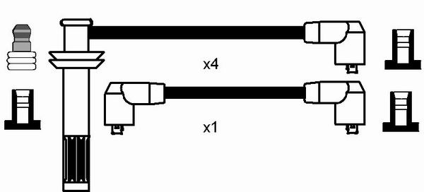 NGK 8202 Kit cavi accensione-Kit cavi accensione-Ricambi Euro