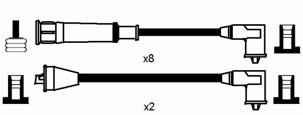 NGK 8630 Kit cavi accensione-Kit cavi accensione-Ricambi Euro