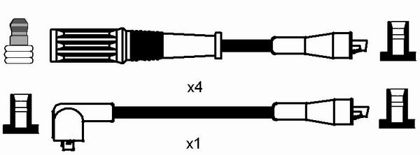 NGK 7206 Kit cavi accensione-Kit cavi accensione-Ricambi Euro