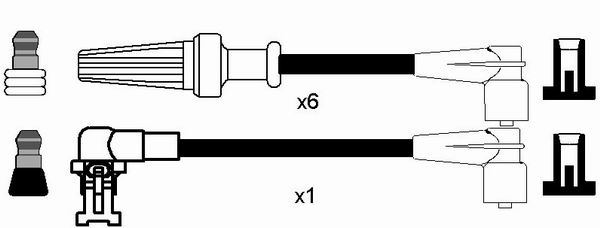 NGK 7183 Kit cavi accensione-Kit cavi accensione-Ricambi Euro