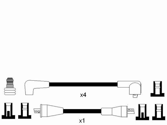 NGK 6981 Kit cavi accensione-Kit cavi accensione-Ricambi Euro