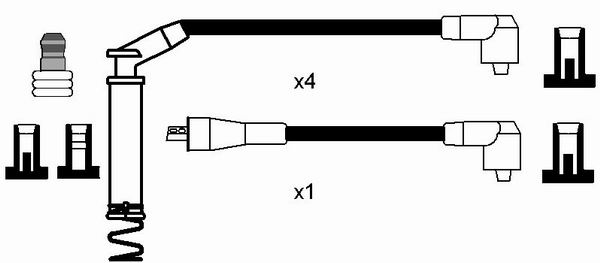 NGK 0806 Kit cavi accensione-Kit cavi accensione-Ricambi Euro