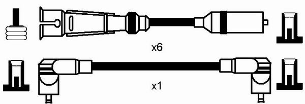 NGK 0940 Kit cavi accensione-Kit cavi accensione-Ricambi Euro