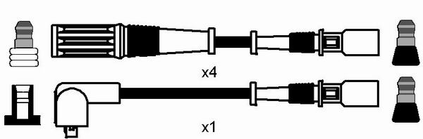 NGK 7207 Kit cavi accensione-Kit cavi accensione-Ricambi Euro