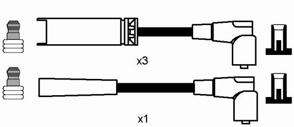 NGK 8275 Kit cavi accensione-Kit cavi accensione-Ricambi Euro