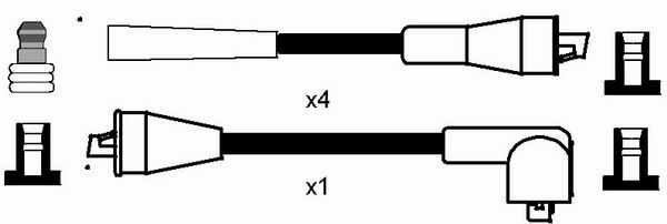 NGK 7376 Kit cavi accensione-Kit cavi accensione-Ricambi Euro