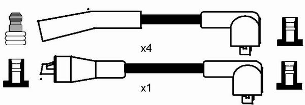 NGK 0887 Kit cavi accensione-Kit cavi accensione-Ricambi Euro