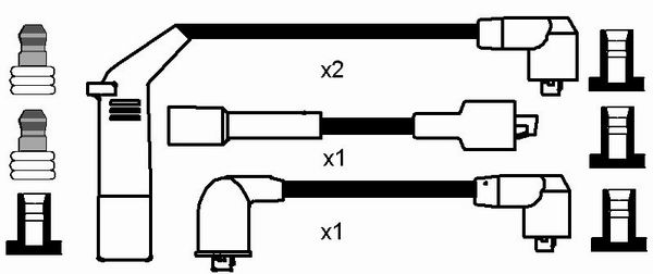 NGK 7367 Kit cavi accensione-Kit cavi accensione-Ricambi Euro