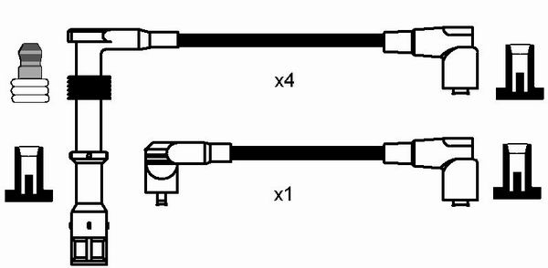 NGK 7709 Kit cavi accensione-Kit cavi accensione-Ricambi Euro