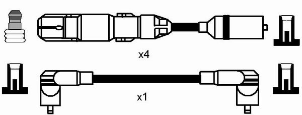 NGK 7318 Kit cavi accensione