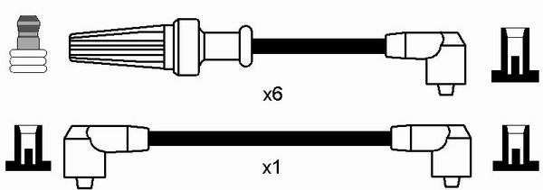 NGK 7117 Kit cavi accensione