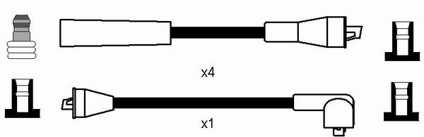 NGK 0773 Kit cavi accensione-Kit cavi accensione-Ricambi Euro